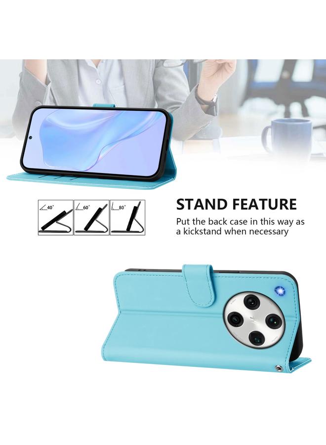 S-TOP Case For OPPO Find X8 Pro Skin Feel Solid Color Leather Phone Case with Lanyard - Image 3