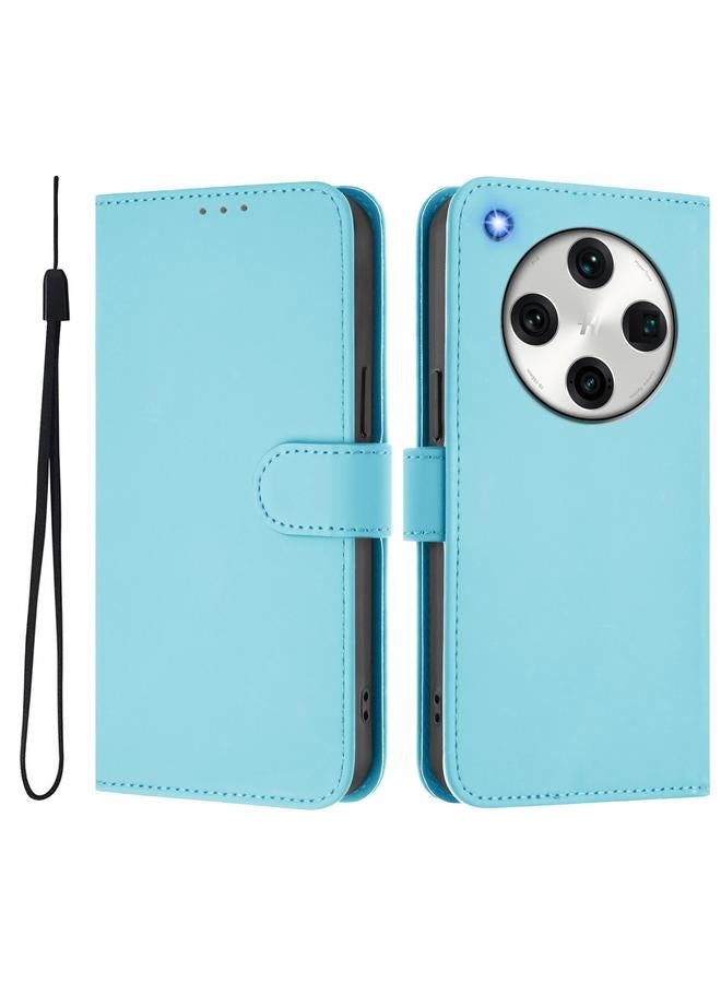 S-TOP Case For OPPO Find X8 Pro Skin Feel Solid Color Leather Phone Case with Lanyard - Image 2