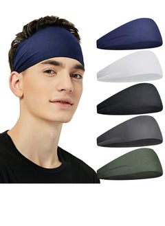 Oasisgalore Sports Headbands for Men (5 Pack),Moisture Wicking Workout Headband, for Running,Cycling,Football,Yoga  - Image 1