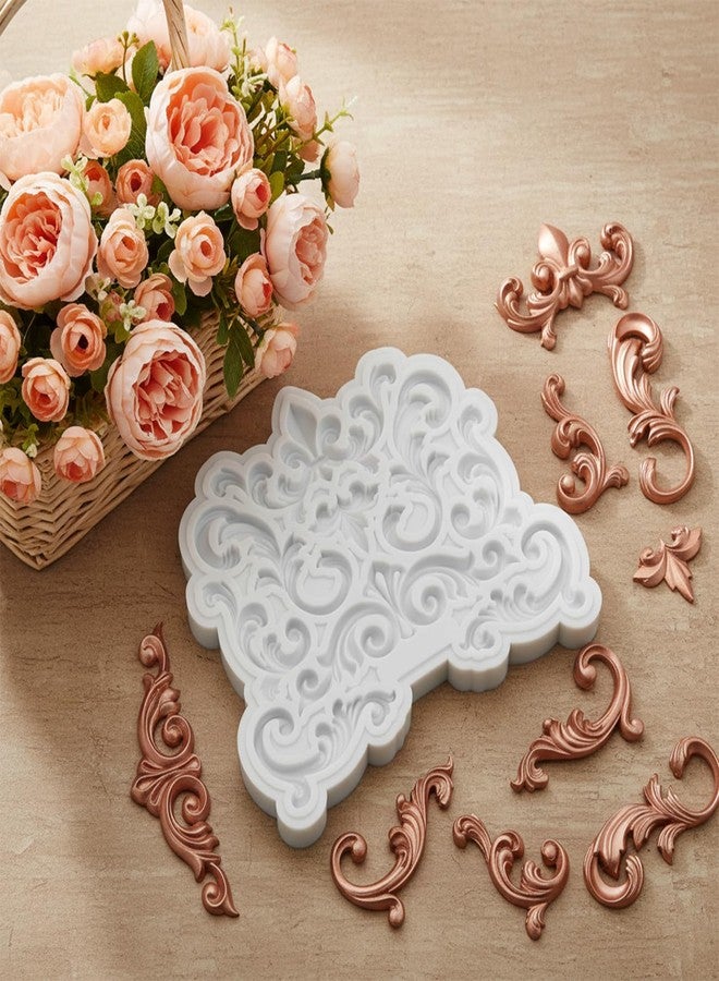 Shimmeroo Baroque Silicone Mold, Curlicues Scroll Lace Fondant Mold 3D Sculpted Filigree Molds for Sugar Cake Decorating Cupcake Topper Candy Chocolate Paste Polymer Clay - Image 3