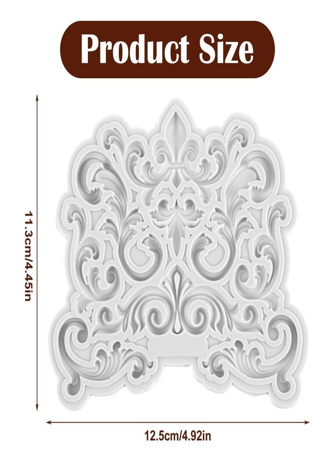 Shimmeroo Baroque Silicone Mold, Curlicues Scroll Lace Fondant Mold 3D Sculpted Filigree Molds for Sugar Cake Decorating Cupcake Topper Candy Chocolate Paste Polymer Clay - Image 2