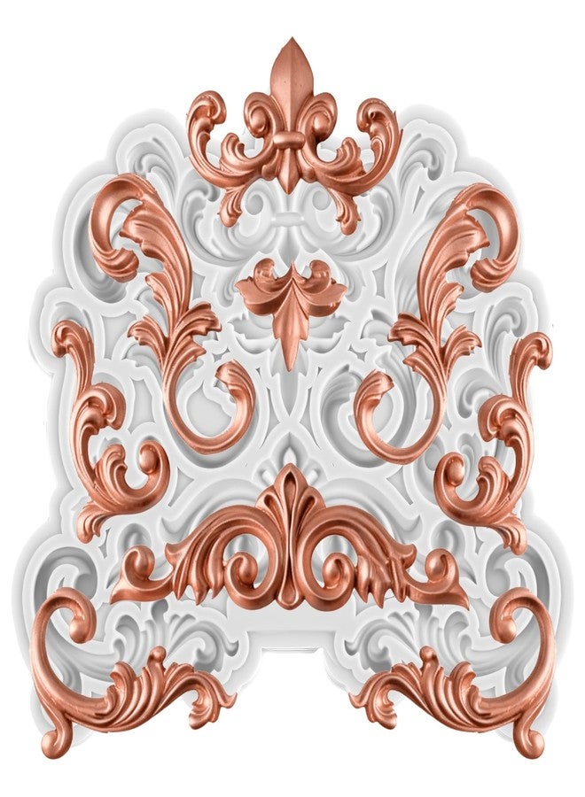 Shimmeroo Baroque Silicone Mold, Curlicues Scroll Lace Fondant Mold 3D Sculpted Filigree Molds for Sugar Cake Decorating Cupcake Topper Candy Chocolate Paste Polymer Clay - Image 1