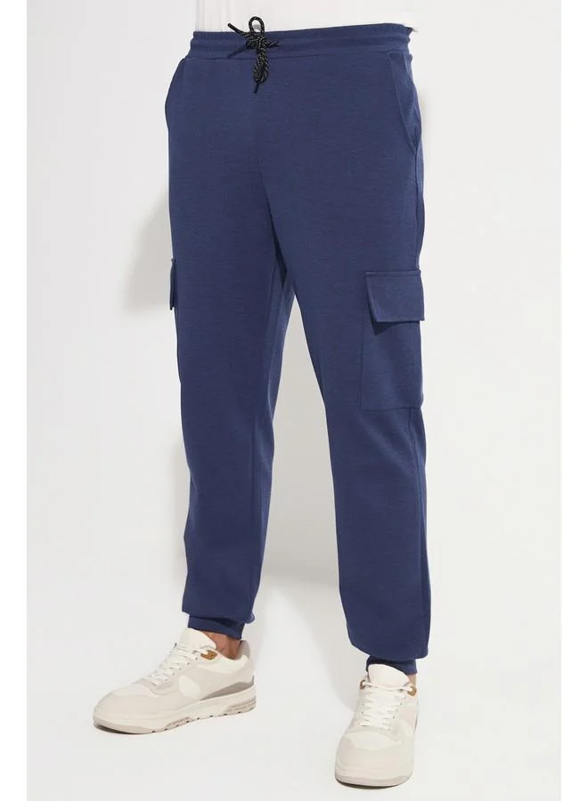 JUNE June Men Cargo Pocket Sweatpant Navy