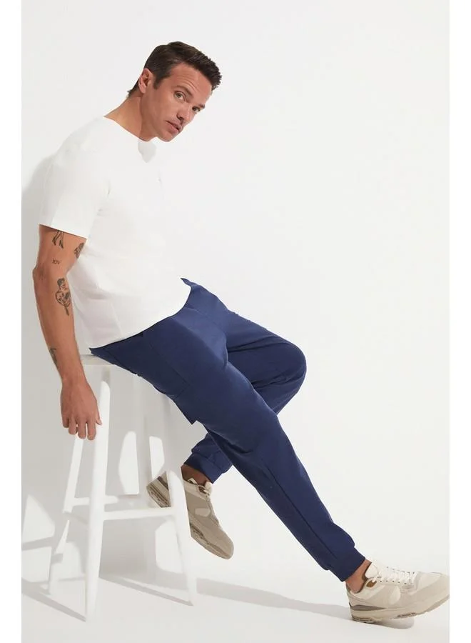 JUNE June Men Cargo Pocket Sweatpant Navy