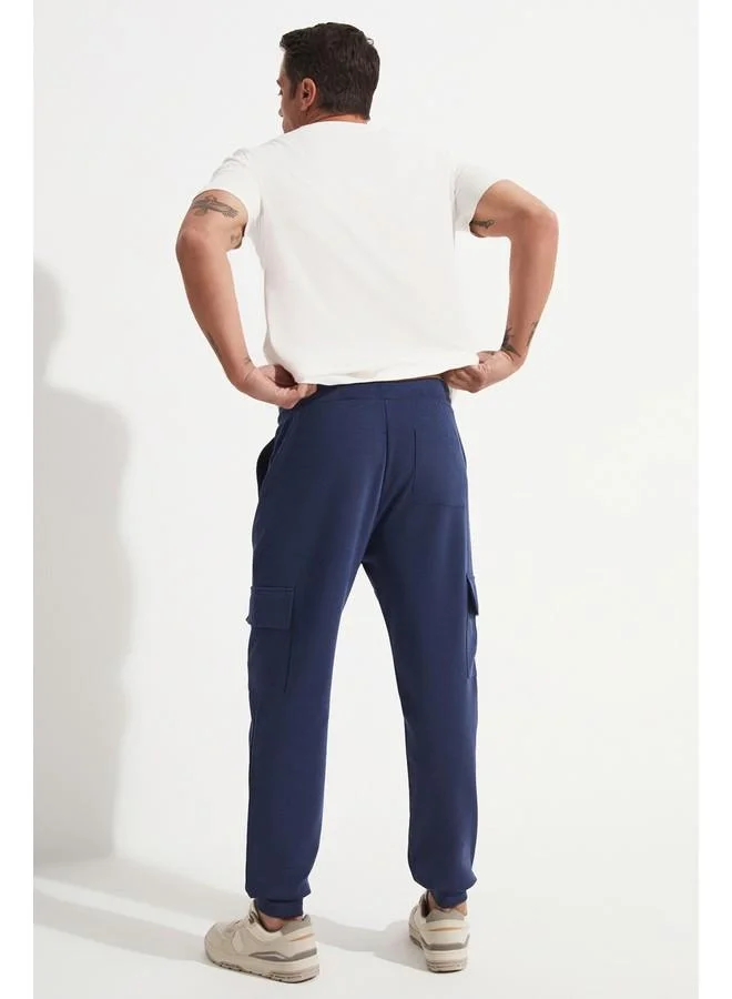 JUNE June Men Cargo Pocket Sweatpant Navy