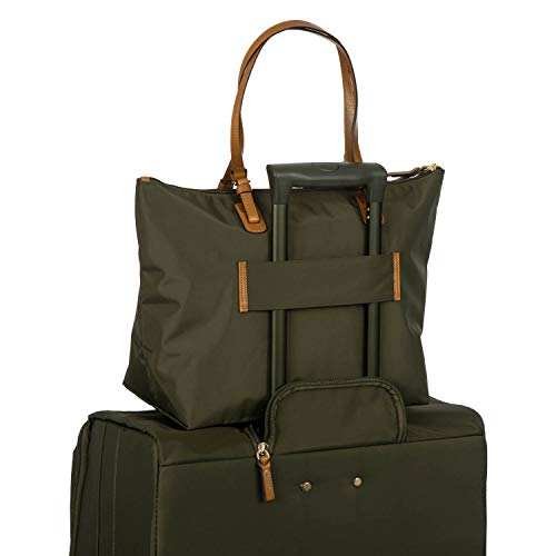 Bric's X-Collection Sportina Tote Bag – Large Water-Resistant Nylon Tote with Detachable Pouch for Travel, Work, Beach, Olive - Image 3