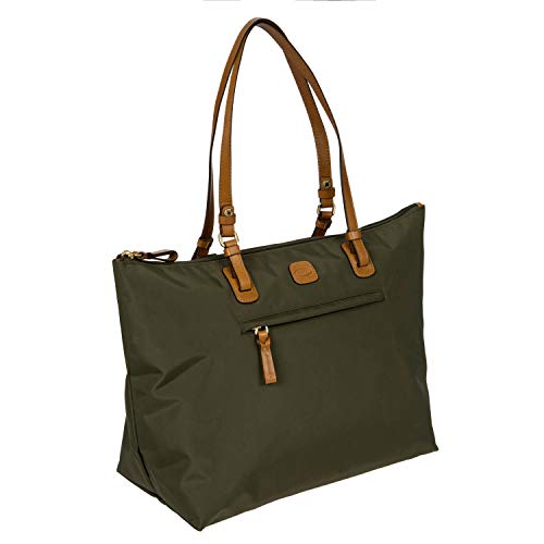 Bric's X-Collection Sportina Tote Bag – Large Water-Resistant Nylon Tote with Detachable Pouch for Travel, Work, Beach, Olive - Image 2