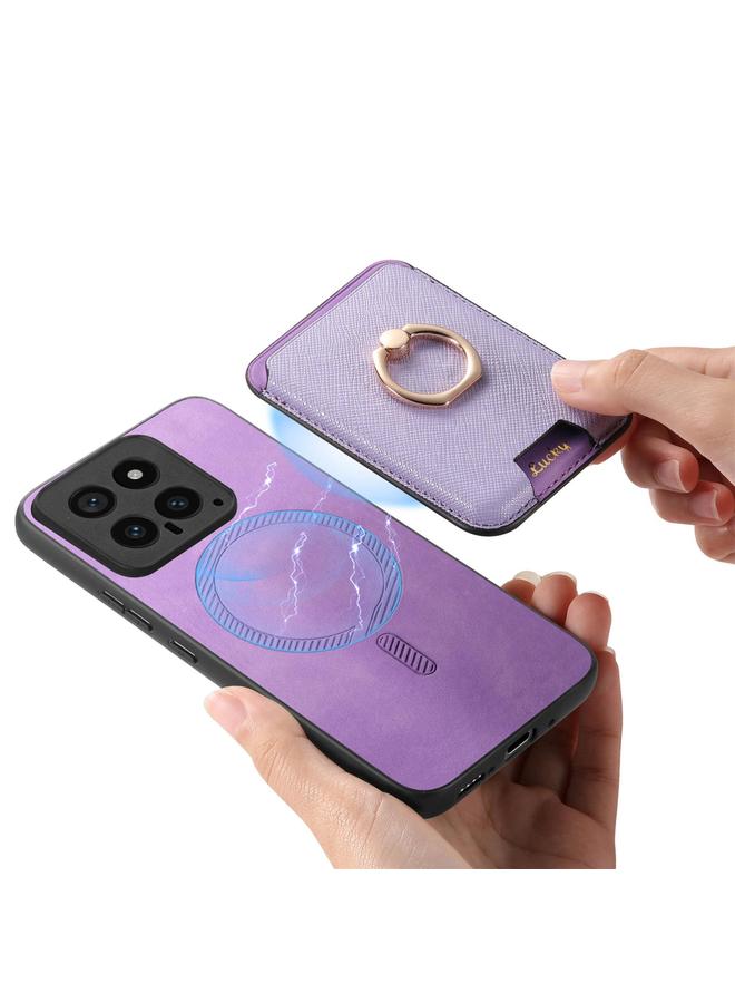 S-TOP Case For Redmi K70E / Poco X6 Pro 5G Retro Cross Leather Ring Vertical Insert Card Bag MagSafe Phone Case - Image 5