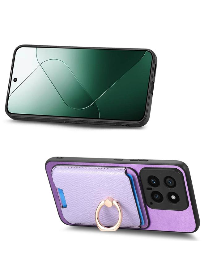 S-TOP Case For Redmi K70E / Poco X6 Pro 5G Retro Cross Leather Ring Vertical Insert Card Bag MagSafe Phone Case - Image 4