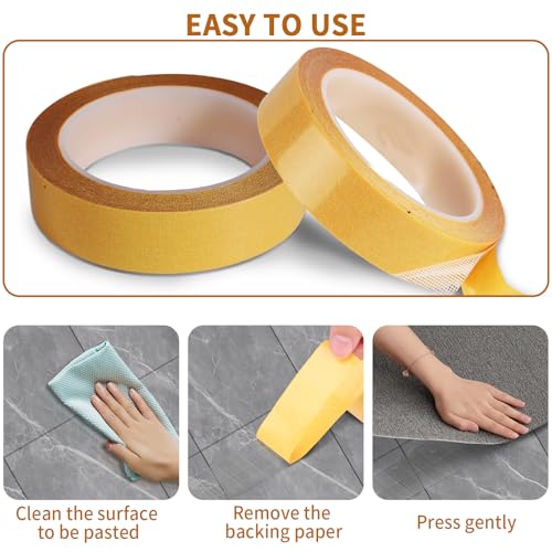 Kwtpsg Double Sided Fabric Tape Heavy Duty,Double Stick Carpet Tape,Fabric Tape Multifunctional Double Sided 1Inch x 33FT High Stickness Strong 2 Sided Tape 1 Rolls - Image 3