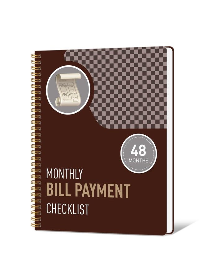 Kamoy Undated Monthly Bill Payment - 48-Month Undated Financial Organizer with Income Tracker, Savings & Debt Management, Yearly Goals, Expense Tracking 8.7×10.6 In, Brown - Image 1