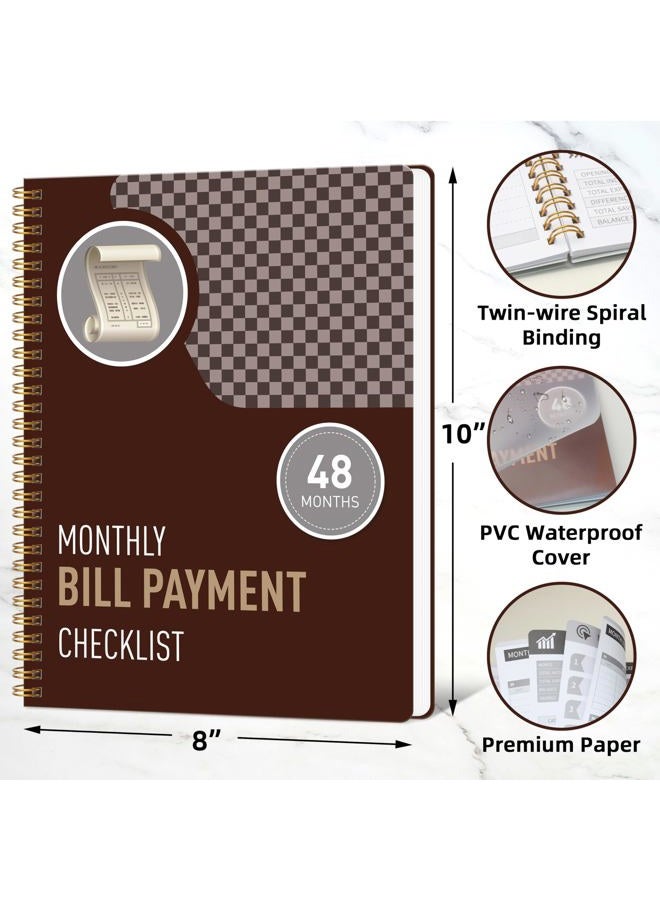 Kamoy Undated Monthly Bill Payment - 48-Month Undated Financial Organizer with Income Tracker, Savings & Debt Management, Yearly Goals, Expense Tracking 8.7×10.6 In, Brown - Image 2