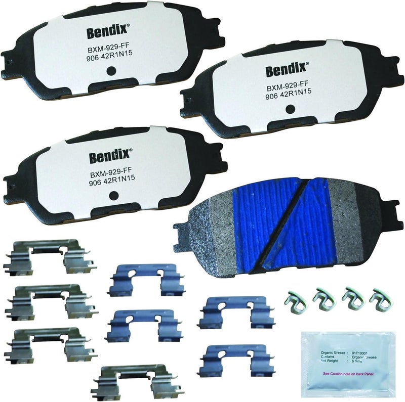 Bendix فليت ميتلوك MKD906FM وسادات فرامل أمامية شبه معدنية لسيارات لكزس ES300 2003-2002، ES330 2006-2004، تويوتا أفالون 2007-2005، كامري 2006-2005، سيينا 2010-2004، سولارا 2008-2004، تاكوما 2015-2005 - Image 1