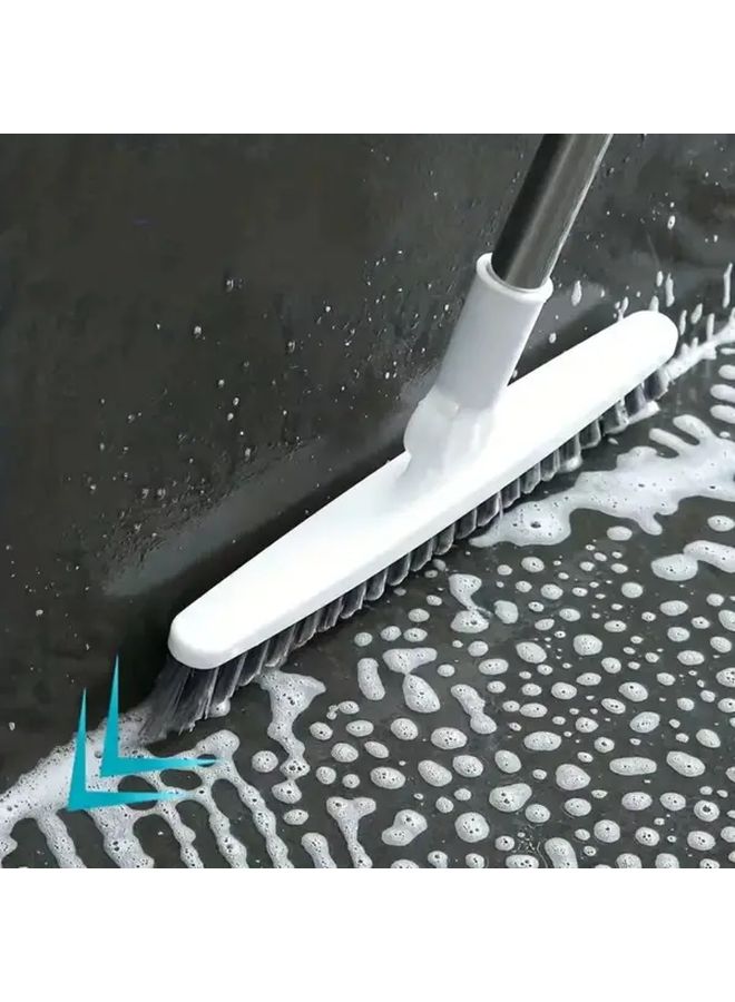 1pc Heavy Duty Metal Long Handle Bathroom Floor Tile Scrub Brush With Hard Bristles White For Shower Bathtub Toilet Floor Cleaning Commercial Residential Use - Image 3
