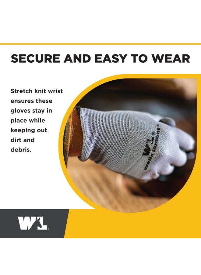 Wells Lamont 10-Pair Pack Nitrile Work Gloves | Lightweight, Abrasion Resistant, Blue/Grey | Large (580LU) - Image 4