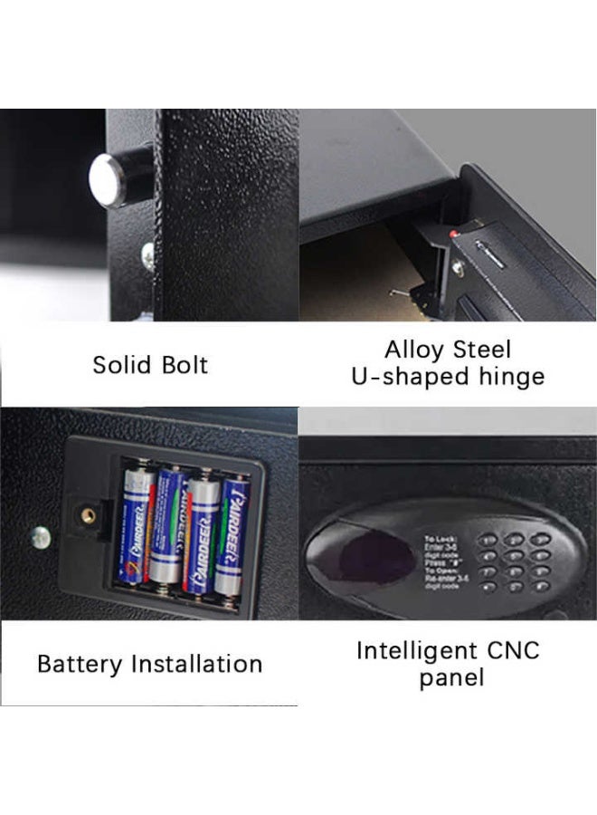 Beauenty Hotel Safe Box, Large Steel Strongbox with Hotel Style Digital Lock and Key for Home Office Business, Protect Money Laptop Jewelry A4 Documents - Image 3