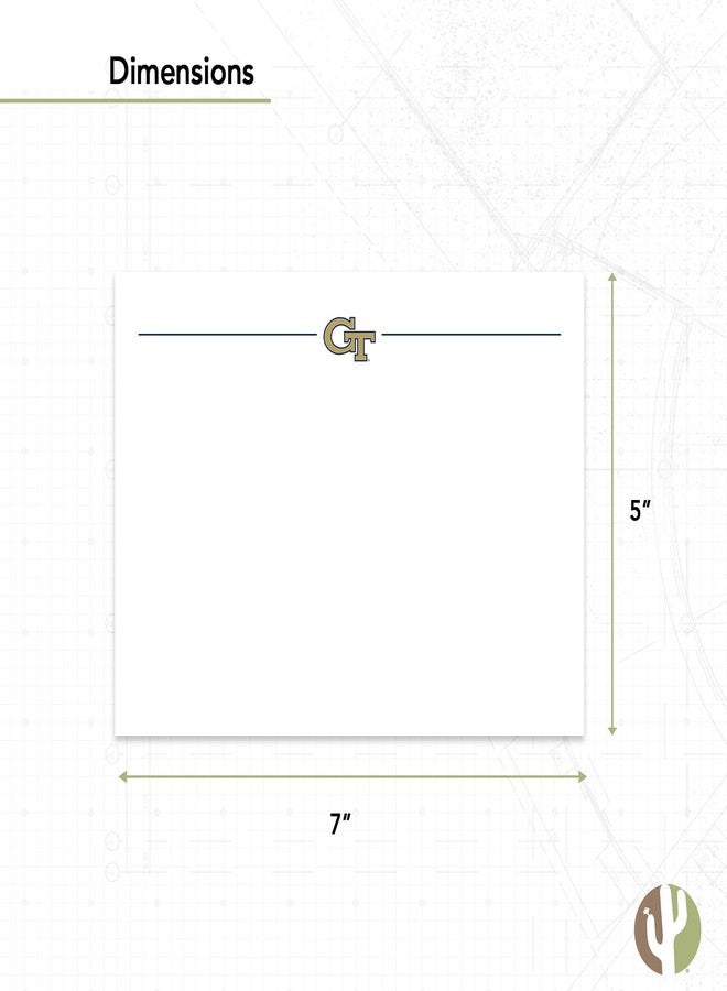 Desert Cactus Georgia Tech 10 Pack Notecards Stationery Cardstock Yellow Jackets GT Institute of Technology Includes Envelopes Memo Party Thank You (Notecard 1a) - Image 3