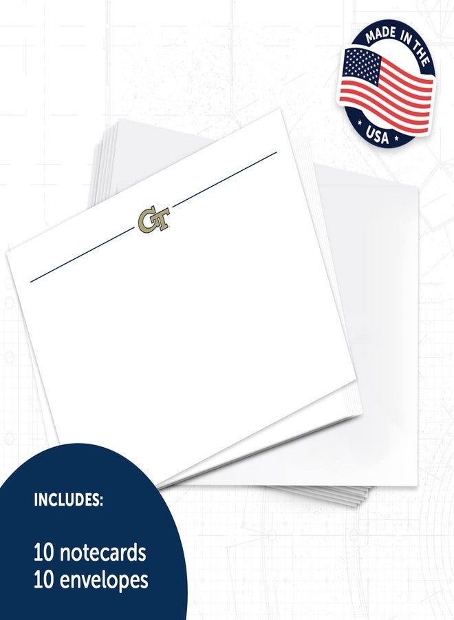 Desert Cactus Georgia Tech 10 Pack Notecards Stationery Cardstock Yellow Jackets GT Institute of Technology Includes Envelopes Memo Party Thank You (Notecard 1a) - Image 2
