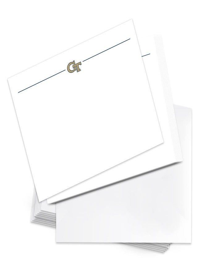 Desert Cactus Georgia Tech 10 Pack Notecards Stationery Cardstock Yellow Jackets GT Institute of Technology Includes Envelopes Memo Party Thank You (Notecard 1a) - Image 1