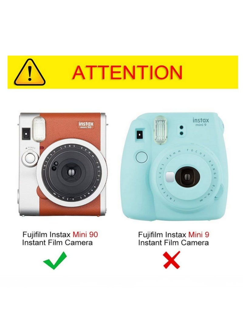 1 قطعة من حقيبة كاميرا من جلد PU متوافقة مع كاميرا فورية Fujifilm Instax Mini 90 مع حزام كتف قابل للتعديل وحقيبة واقية. - Image 5