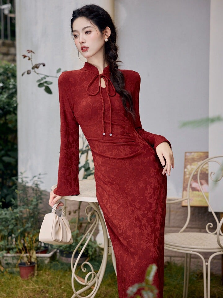 Hepburn style dress, elegant feminine daily styling - Image 1