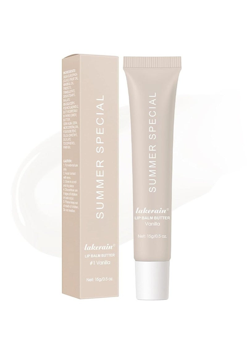lakerain Summer Special Lip Butter Balm - Ultra-Hydrating, Nourishing Lip Care with Natural Ingredients, Shea Butter & Olive Butter, Soothes & Softens Dry Lips (#1 Vanilla, 0.5 Fl Oz (Pack of 1)) - Image 1