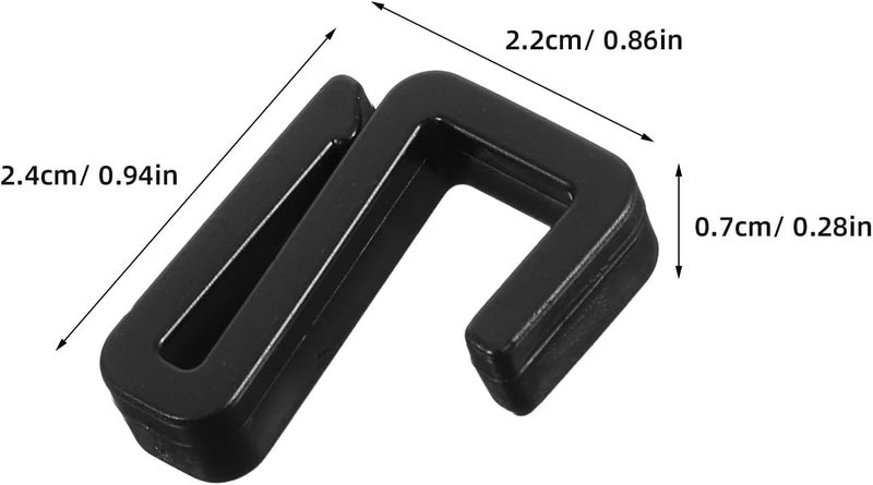 Healifty 20pcs Plastic S Hooks Flat Solid Strip 2mm Black Multipurpose Hanging Hooks for Closet Coat Organization, Bathroom Towel Rack, Kitchen Storage, Garment and Bag Holder - Image 2