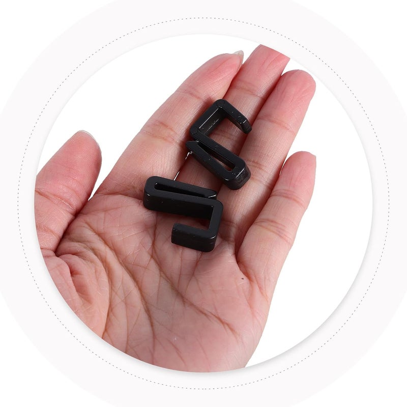 Healifty 20pcs Plastic S Hooks Flat Solid Strip 2mm Black Multipurpose Hanging Hooks for Closet Coat Organization, Bathroom Towel Rack, Kitchen Storage, Garment and Bag Holder - Image 4