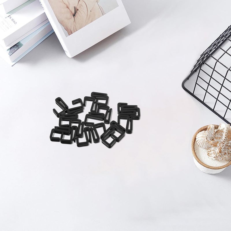 Healifty 20pcs Plastic S Hooks Flat Solid Strip 2mm Black Multipurpose Hanging Hooks for Closet Coat Organization, Bathroom Towel Rack, Kitchen Storage, Garment and Bag Holder - Image 5
