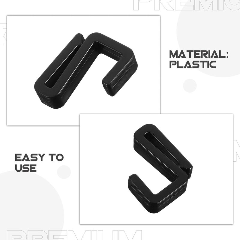 Healifty 20pcs Plastic S Hooks Flat Solid Strip 2mm Black Multipurpose Hanging Hooks for Closet Coat Organization, Bathroom Towel Rack, Kitchen Storage, Garment and Bag Holder - Image 3