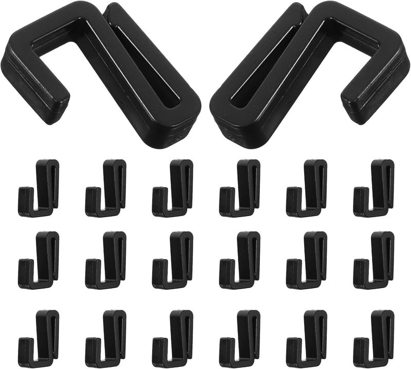Healifty 20pcs Plastic S Hooks Flat Solid Strip 2mm Black Multipurpose Hanging Hooks for Closet Coat Organization, Bathroom Towel Rack, Kitchen Storage, Garment and Bag Holder - Image 1