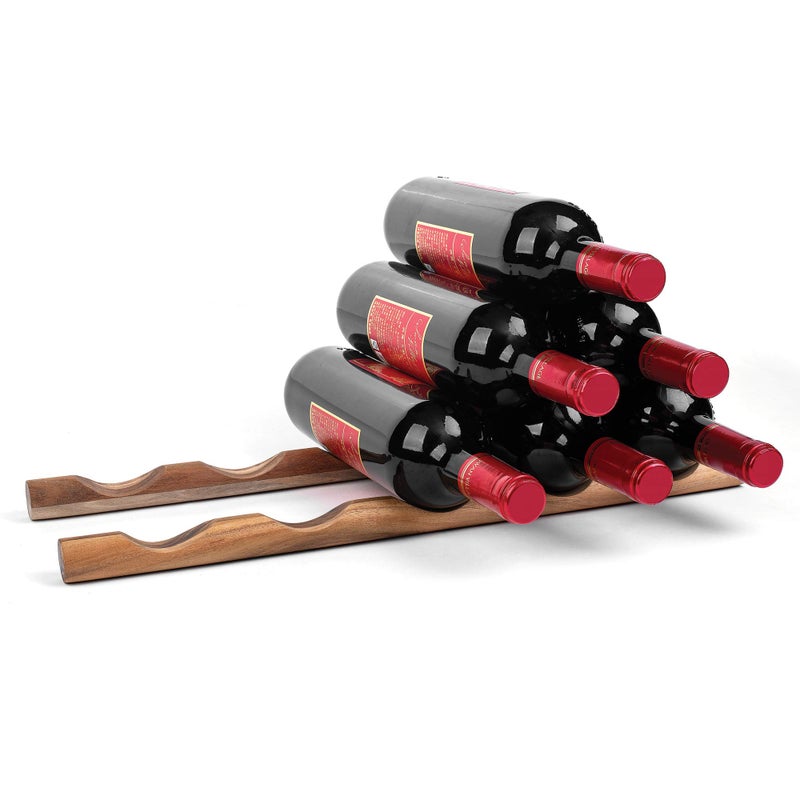 Ironwood Gourmet Ironwood 28985 Compact Wooden Wine Rack Bottle Holder Acacia Wood