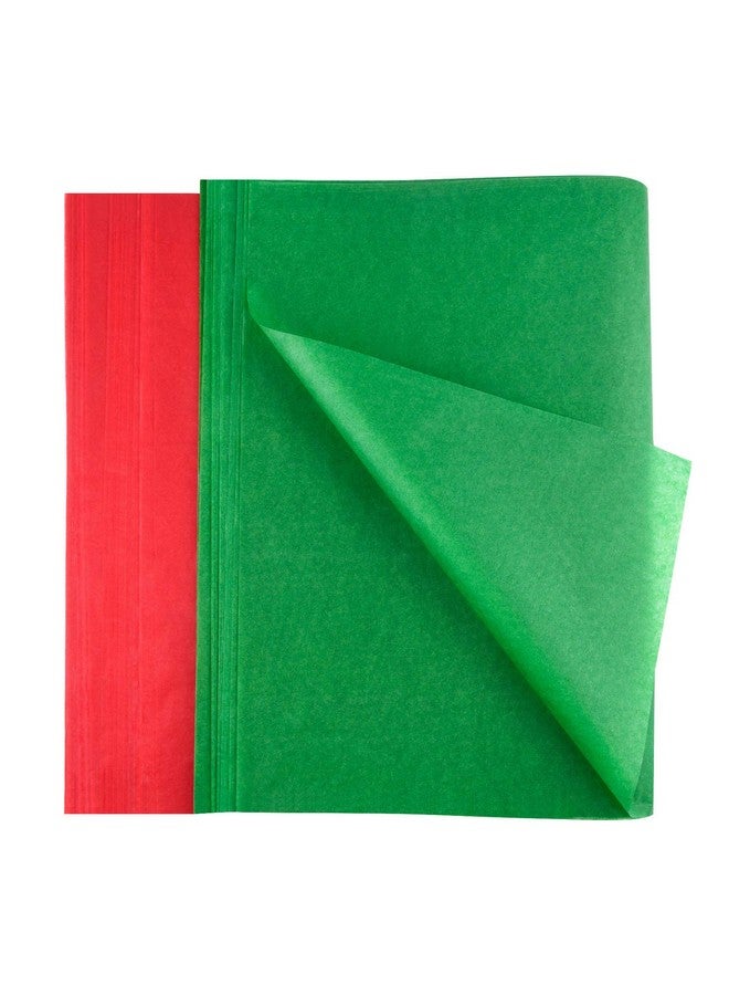 FEPITO 100 Sheets Christmas Tissue Paper Red And Green Gift Wrapping Paper For Xmas Wrapping Presents, Diy Crafts Supplies(14 X 20 Inch) - Image 1
