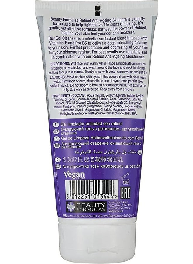 Beauty Formulas Gel Cleanser With Retinol, Anti-Ageing Formula For Youthful Appearance, 150Ml - Image 2