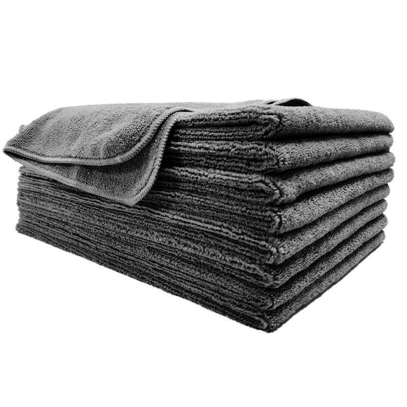 Polyte Professional Quick Dry Lint Free Microfiber Hair Drying Salon Towel  16 X 29 In  8 Pack (Dark Gray) - Image 1