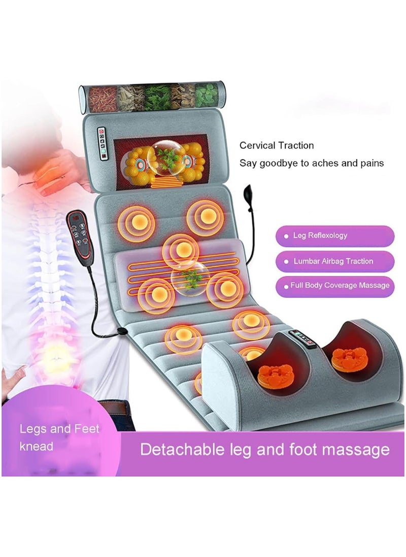 AROAQ Heating Pad Full Body Massage Mat With Shiatsu Massager,Lumbar Traction & Relaxation, Back Heating,9 Gear Massage, Full Body Massager For Neck Back Waist Hip Leg, Help Body Pain Relief & Circulation  - Image 2