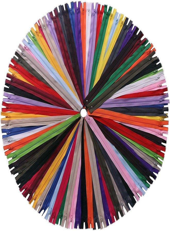 YAKA 60 Pack of 10 Inches Mix Nylon Coil Zippers Bulk - Supplies Zippers for Tailor Sewing Crafts (20 Color) - Image 1