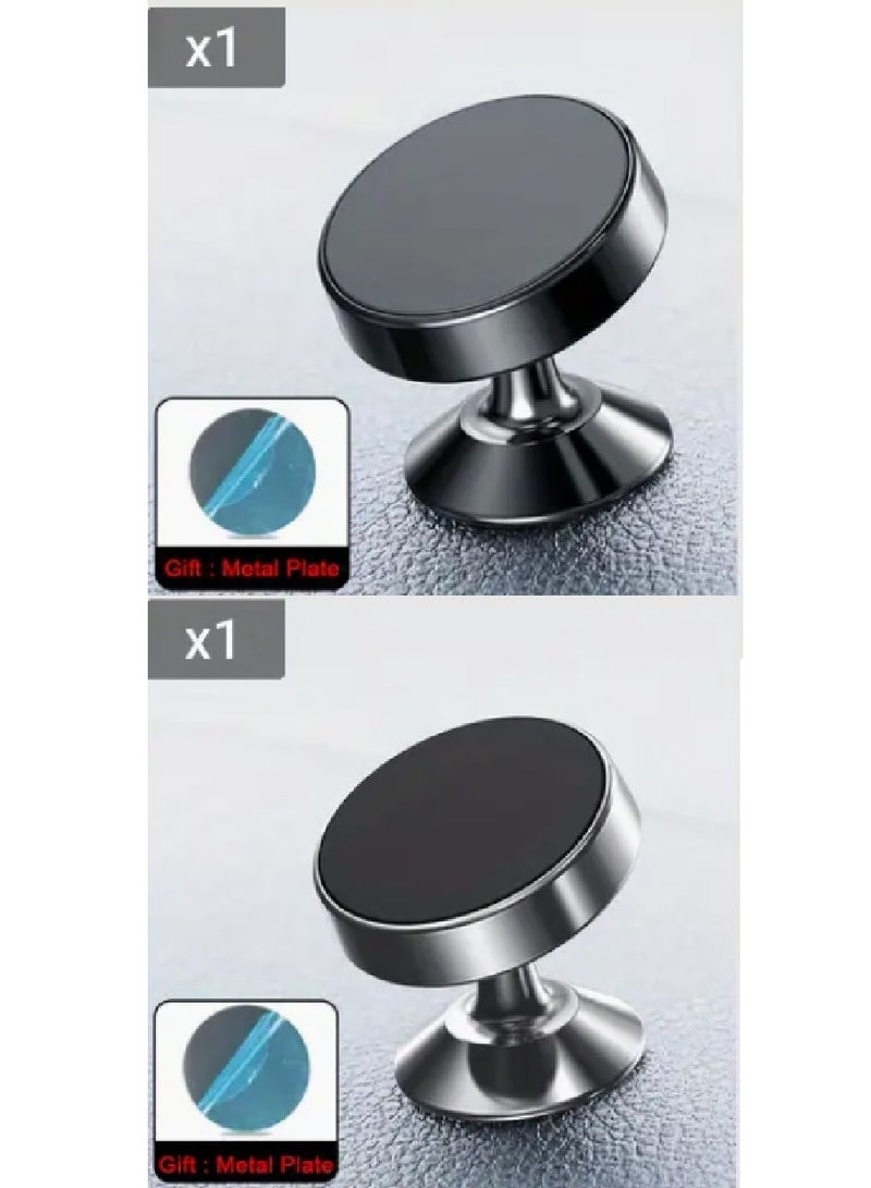 Magnetic Car Phone Holder 2 pc Rotating View Magnetic Phone Mount Magnets Cell Phone Holder for Most Smartphones Universal Stick Dashboard and Tablets