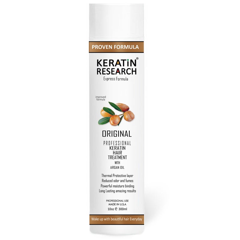 KERATIN RESEARCH Premium Advanced Brazilian Keratin Blowout Hair Complex Treatment Professional Results Straightens and Smooths Hair for Months Queratina Keratina Brasilera Tratamiento (KR 10oz) - Image 1