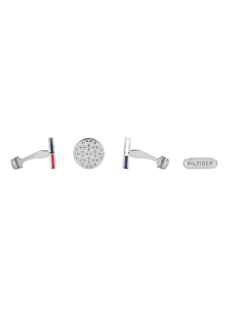 TOMMY HILFIGER TH JEWELRY ALL OVER TH FLAG TEXTURE MENS STAINLESS STEEL - 2790360 