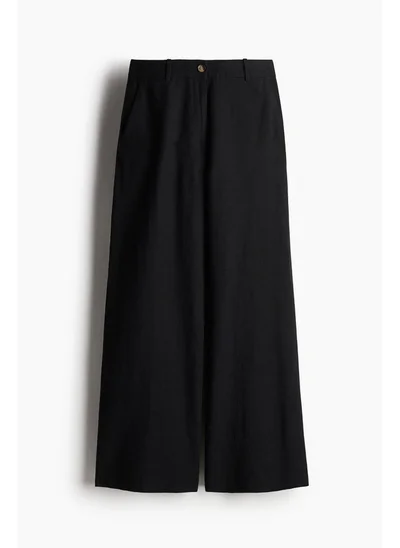 اتش اند ام Wide linen-blend trousers