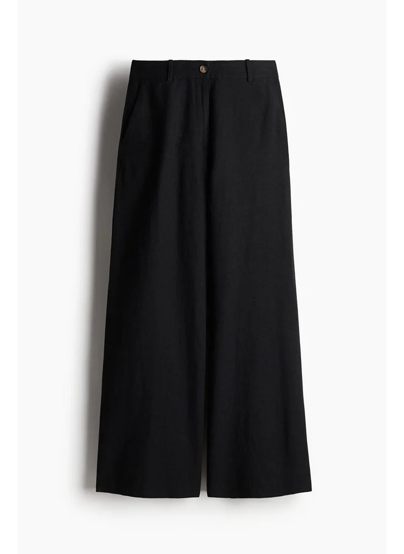 H&M Wide linen-blend trousers