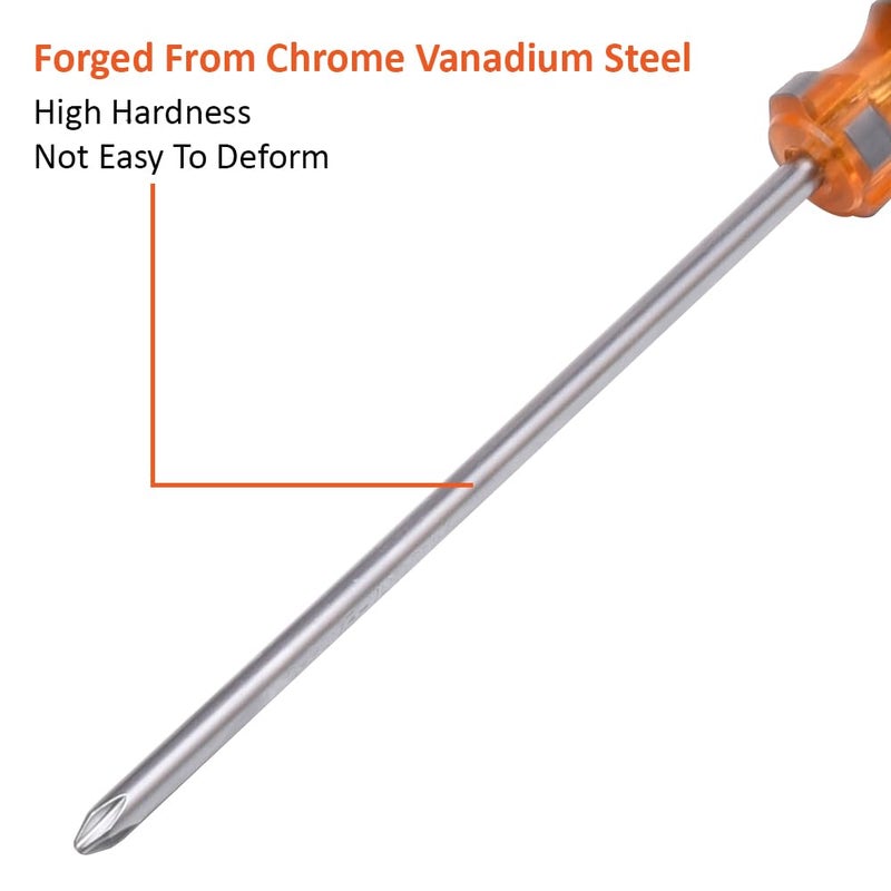 Harden PH3 Size Phillips Type Magnetic Screwdriver 200MM, Forged from Chrome Vanadium Steel, Transparent Handle - 550233 - Image 4