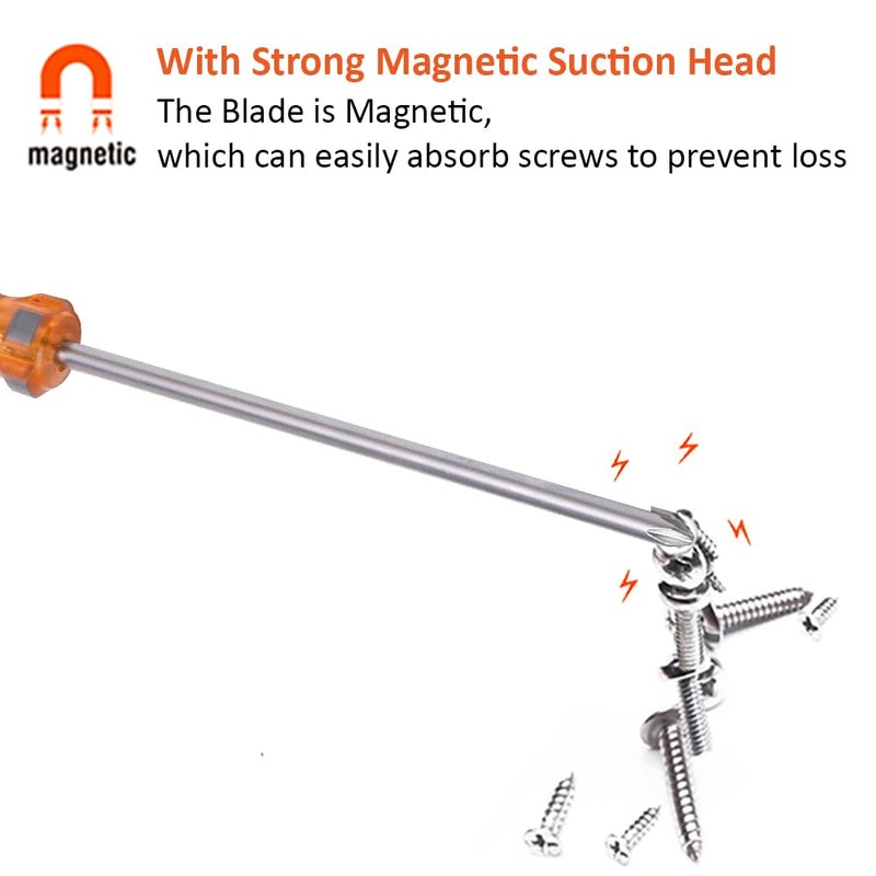 Harden PH3 Size Phillips Type Magnetic Screwdriver 200MM, Forged from Chrome Vanadium Steel, Transparent Handle - 550233 - Image 5