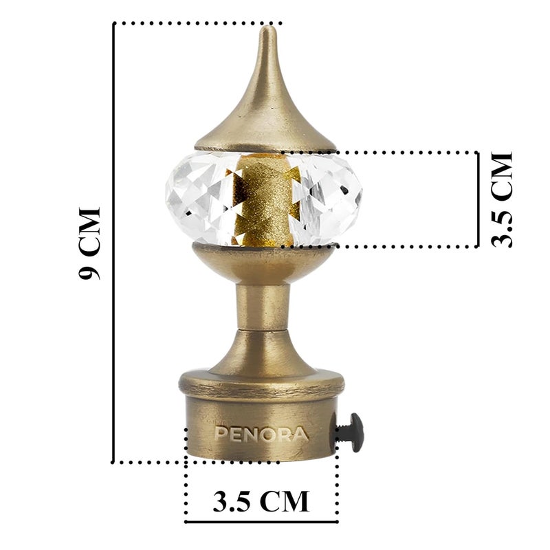 PENORA Aluminium Crystal Diamond Curtain Brackets Curtain Pipe Holder Curtain Knobs Combo for Window & Door Curtain Rod Holder Set, Curtain Rod End Cap (4 Pcs Curtain Holder, 4 Pcs Curtain Finials) - Image 3