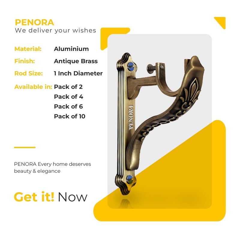 PENORA Aluminium Crystal Diamond Curtain Brackets Curtain Pipe Holder Curtain Knobs Combo for Window & Door Curtain Rod Holder Set, Curtain Rod End Cap (4 Pcs Curtain Holder, 4 Pcs Curtain Finials) - Image 5