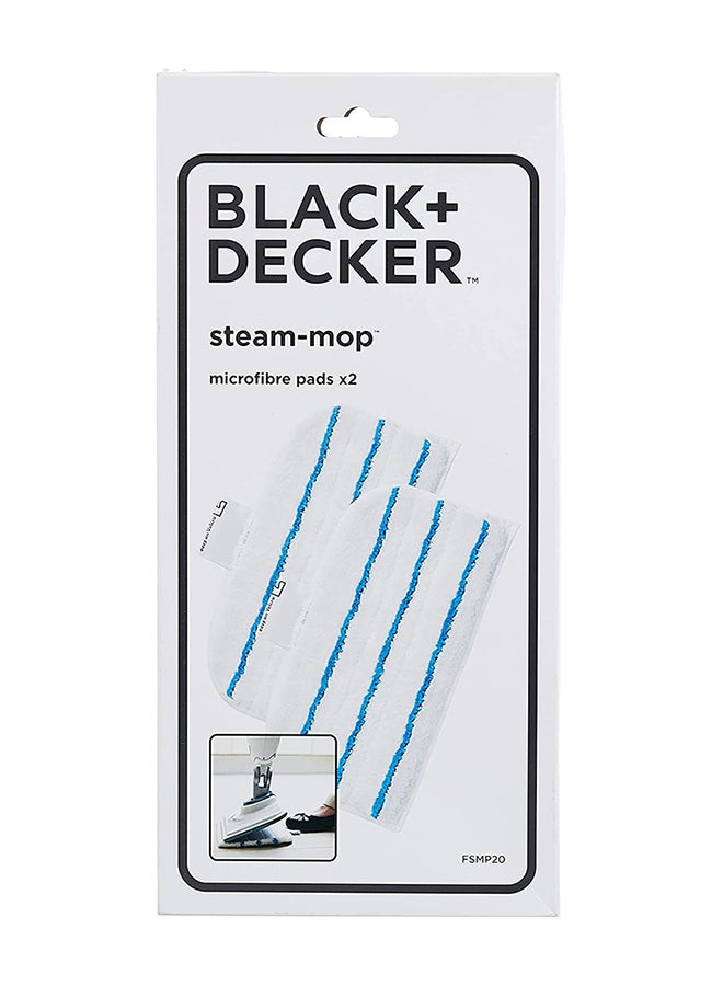 BLACK+DECKER Steam Mop Replacement Pads (Pack of 2) FSMP20-XJ White/Blue - Image 5