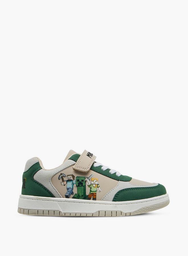 MINECRAFT Boys Hook And Loop Ankle School Sneakers - Image 3