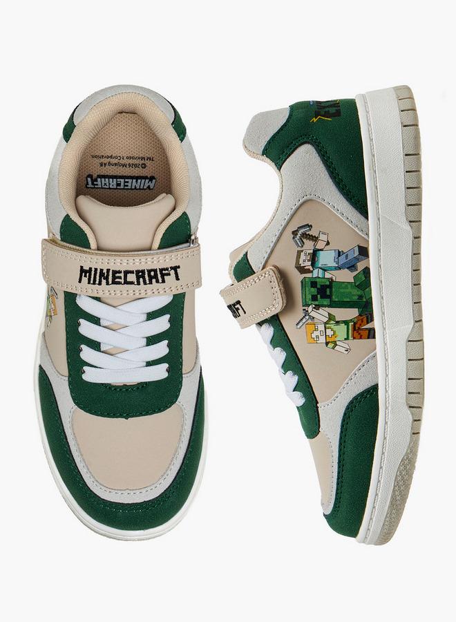 MINECRAFT Boys Hook And Loop Ankle School Sneakers - Image 1