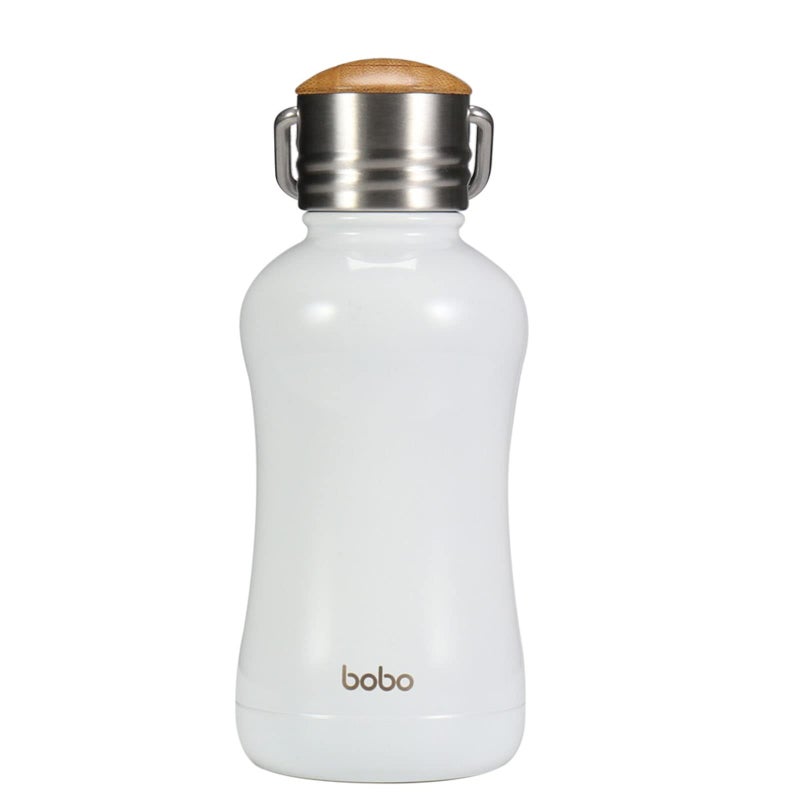 YOHKOH YOHKOH Mini Insulated Water Bottle With Bamboo Lid  88oz Small Vacuum Insulated Water Bottle for Women Kids 12 Hrs Hot  24 Hrs Cold Stainless Steel Thermos LeakProof BPAFree 88ozWhite